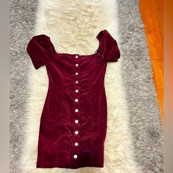 Burgundy Button-Down Dress - Picture 1 of 1